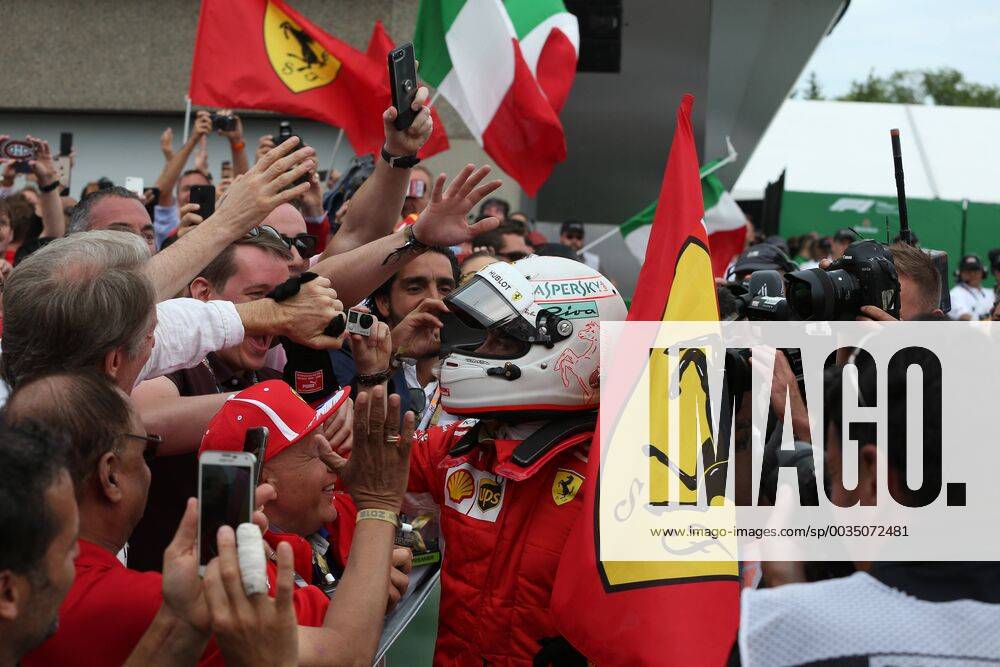 Photo4 LaPresse 10 06 2018 Montreal, Canada Grand Prix Formula One Canada 2018 In the pic: Sebastian Vettel (GER) Scuderia Ferrari SF71H celebrates his victory in Parc ferme