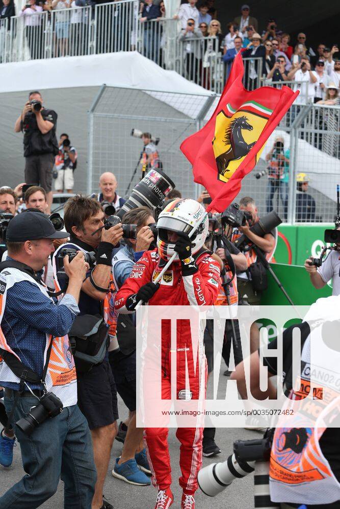 Photo4 LaPresse 10 06 2018 Montreal, Canada Grand Prix Formula One Canada 2018 In the pic: Sebastian Vettel (GER) Scuderia Ferrari SF71H celebrates his victory in Parc ferme