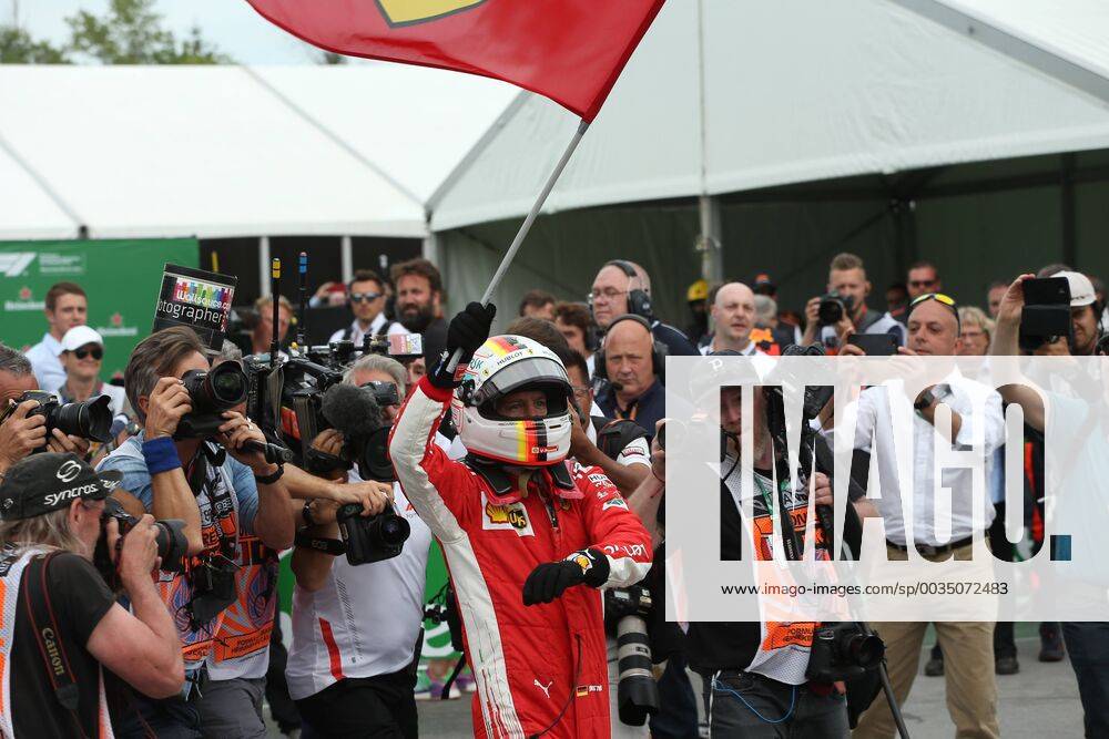 Photo4 LaPresse 10 06 2018 Montreal, Canada Grand Prix Formula One Canada 2018 In the pic: Sebastian Vettel (GER) Scuderia Ferrari SF71H celebrates his victory in Parc ferme