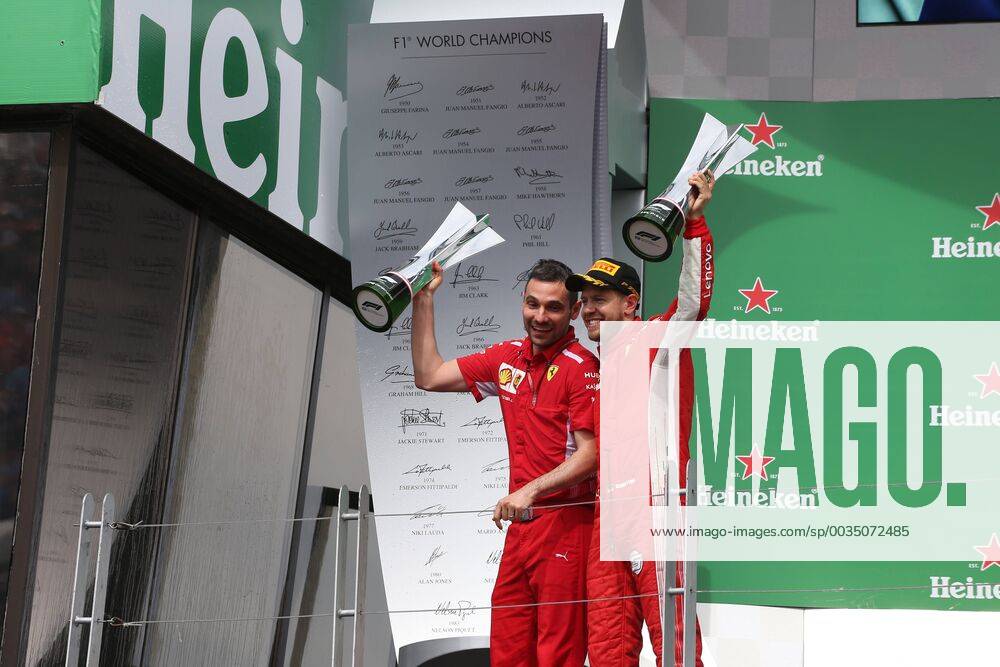 Photo4 LaPresse 10 06 2018 Montreal, Canada Grand Prix Formula One Canada 2018 In the pic: the podium, Sebastian Vettel (GER) Scuderia Ferrari SF71H and the Scuderia Ferrri Team Representative