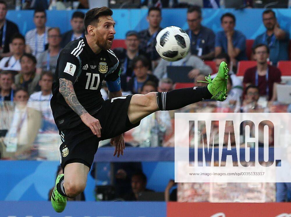 Argentina v Iceland 2018 FIFA World Cup WM Weltmeisterschaft Fussball Lionel Messi of Argentina in action during the 2018 FIFA World Cup match at Spartak Stadium, Moscow Content Not Available For UK Newspapers