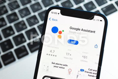 Google assistant app on the iPhone screen, application icon close-up app, assistant, display, google, internet, network, online, screen, technology, application, device, gadget, google assistant, logo, mobile, phone, service, smart, smartphone, computer, media, brand, communication, concept, connect, connection, digital, editorial, hand, icon, iphone, multimedia, sign, software, voice, web, illustrative editorial, interface, touch, website, cellphone, closeup, company, holding, inc., popular, portable, selective focus, virtual