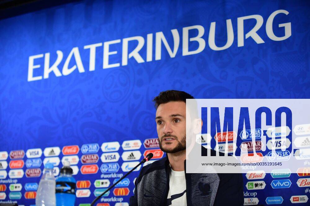 (180620) -- YEKATERINBURG, June 20, 2018 -- Goalkeeper Hugo Lloris of France attends a press conference PK Pressekonferenz during the 2018 FIFA World Cup WM Weltmeisterschaft Fussball in Yekaterinburg, Russia, on June 20, 2018. ) (SP)RUSSIA-YEKATERINBURG-2018 WORLD CUP-FRANCE-PRESS CONFERENCE DuxYu