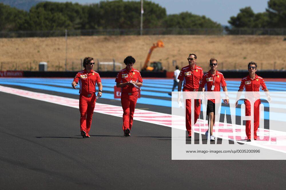 21st June 2018, Circuit Paul Ricard, Le Castellet, France; French Formula One Grand Prix, driver arrivals and press conference PK Pressekonferenz Scuderia Ferrari, Sebastian Vettel walks the course ActionPlus12039133 Octane