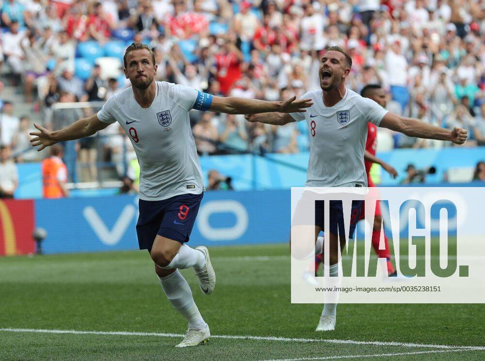 - SPORT WM 2018, England - Panama (180624) -- NIZHNY GOVGOROD, June 24, 2018 -- Harry Kane (L) of England celebrates his scoring during the 2018 FIFA World Cup WM Weltmeisterschaft Fussball Group G match between England and Panama in Nizhny Govgorod, Russia, June 24, 2018. ) (SP)RUSSIA-NIZHNY GOVGOROD-2018 WORLD CUP-GROUP G-ENGLAND VS PANAMA CaoxCan