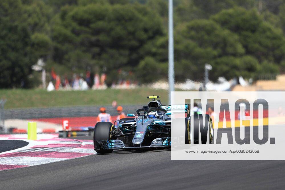 24th June 2018, Circuit Paul Ricard, Le Castellet, France; French Formula One Grand Prix, race day; Mercedes AMG Petronas Motorsport, Valtteri Bottas begins to pass after pitting from nhis lap 1 crash with Vettel ActionPlus12040295 Octane