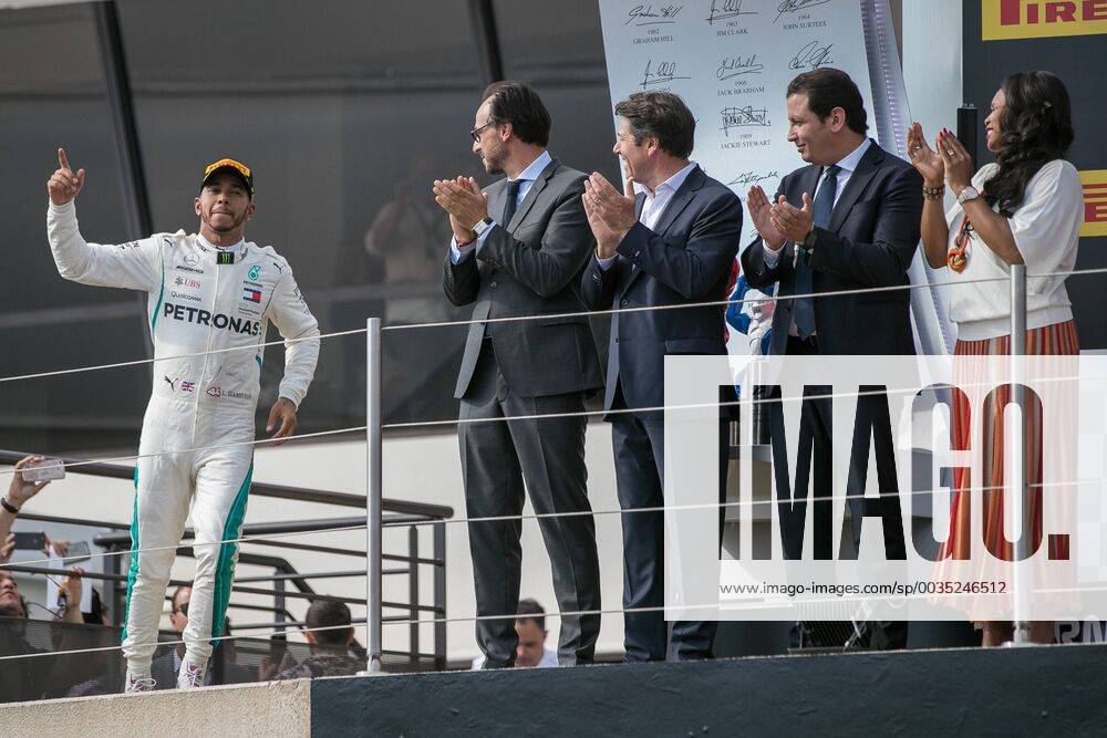 Lewis Hamilton Mercedes AMG Petronas Formula One team at the award ceremony Grand Prix of France 2018 Race Motorsport Formula 1 24 06 2018 Le Castellet