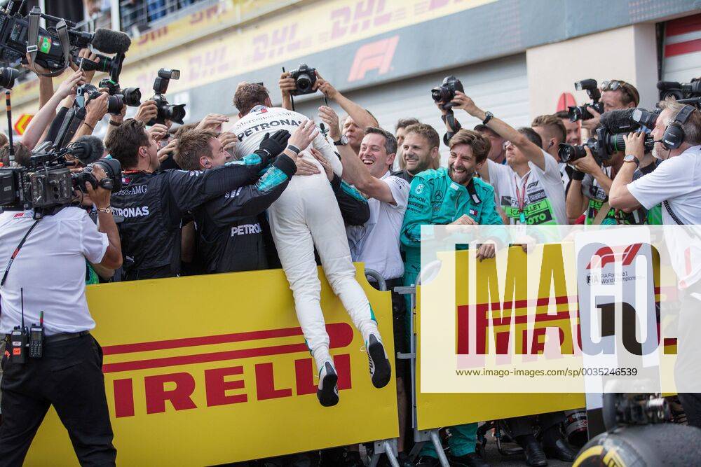 Victory cheers at Lewis Hamilton Mercedes AMG Petronas Formula One Team Grand Prix of France 2018 Race Motorsport Formula 1 24 06 2018 Le Castellet