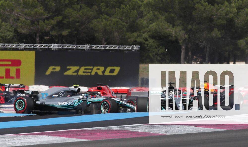 Motorsports: FIA Formula One World Championship WM Weltmeisterschaft 2018, Grand Prix of France, Start, 77 Valtteri Bottas (FIN, Mercedes AMG Petronas Motorsport), 5 Sebastian Vettel (GER, Scuderia Ferrari), 44 Lewis Hamilton (GBR, Mercedes AMG Petronas Motorsport), (Verwendung nur in Deutschland - GERMANY ONLY) *** Motorsports FIA Formula One World Championship 2018 Grand Prix of France Start 77 Valtteri Bottas FIN Mercedes AMG Petronas Motorsport 5 Sebastian Vettel GER Scuderia Ferrari 44 Lewis Hamilton GBR Mercedes AMG Petronas Motorsport Use only in Germany GERMANY ONLY