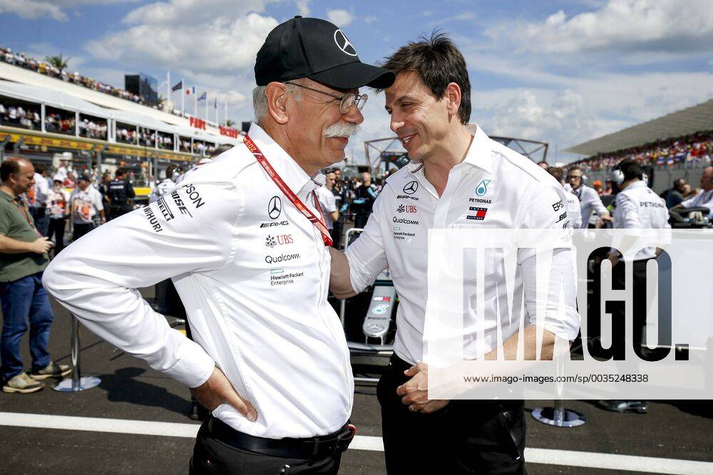 Motorsports: FIA Formula One World Championship WM Weltmeisterschaft 2018, Grand Prix of France, Dr. Dieter Zetsche (Chairman of the Board of Management of Daimler AG, Head of Mercedes-Benz Cars), Toto Wolff (AUT, Mercedes AMG Petronas Motorsport), Le Castellet France