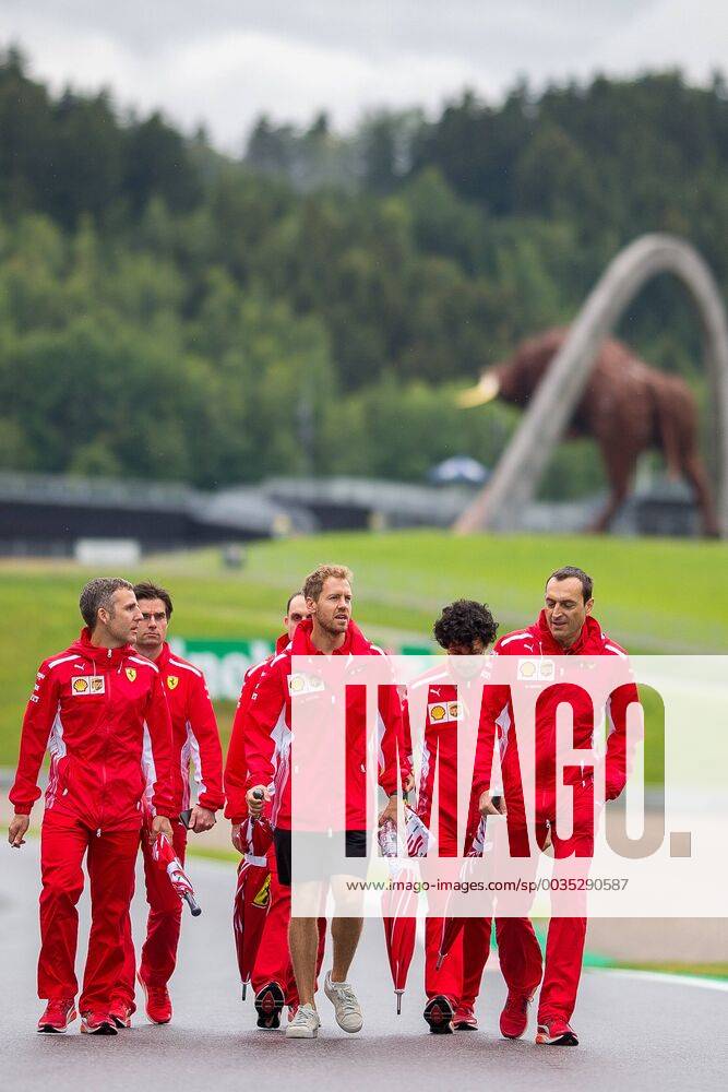 Red Bull Ring Spielberg AUT FIA Formula 1 Grand Prix of Austria Previews of the Tour Sebastian Vettel GER Scuderia Ferrari German Formula One driver Sebastian Vettel of Scuderia Ferrari during the Austrian Formula One Grand Prix at the Red Bull Ring in Spielberg France on 2018 06 28 Spielberg EP_ang