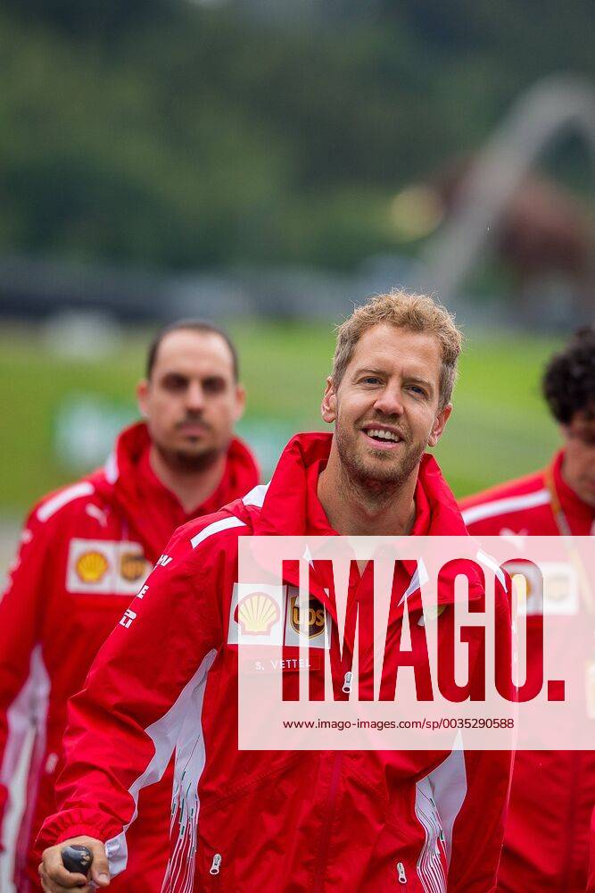 Red Bull Ring Spielberg AUT FIA Formula 1 Grand Prix of Austria Previews of the Tour Sebastian Vettel GER Scuderia Ferrari German Formula One driver Sebastian Vettel of Scuderia Ferrari during the Austrian Formula One Grand Prix at the Red Bull Ring in Spielberg France on 2018 06 28 Spielberg EP_ang