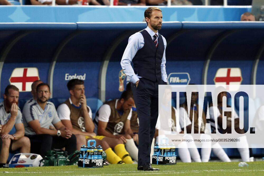 (l-r) coach Gareth Southgate of England during the 2018 FIFA World Cup WM Weltmeisterschaft Fussball Russia group G match between England and Belgium at the Kalingrad stadium on June 28, 2018 in Kaliningrad, Russia FIFA World Cup 2018 Russia 2017 2018 Imagesx xMauricexvanxSteenxWKxIVx 11337167