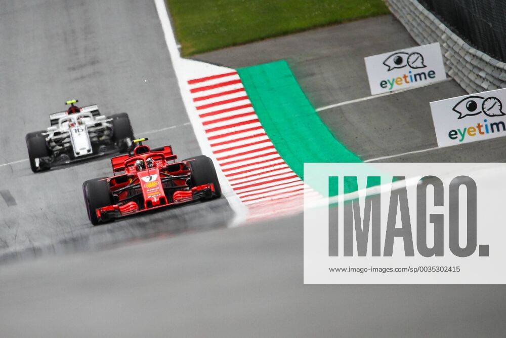 FORMULA 1 - GP of Austria 2018 SPIELBERG,AUSTRIA,29.JUN.18 - MOTORSPORTS, FORMULA 1 - Grand Prix of Austria, Red Bull Ring, free practice. Image shows Kimi Raikkoenen (FIN Ferrari) and Charles Leclerc (MON Sauber). GEPAxpictures Klansek