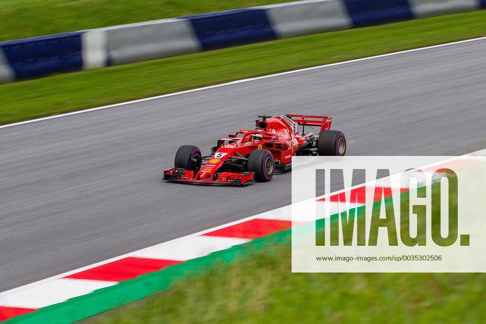 Red Bull Ring Spielberg AUT FIA Formula 1 Grand Prix of Austria Training im Bild Sebastian Vettel GER Scuderia Ferrari German Formula One driver Sebastian Vettel of Scuderia Ferrari during the Austrian FIA Formula One Grand Prix at the Red Bull Ring in Spielberg France on 2018 06 28 Spielberg EX_ANG