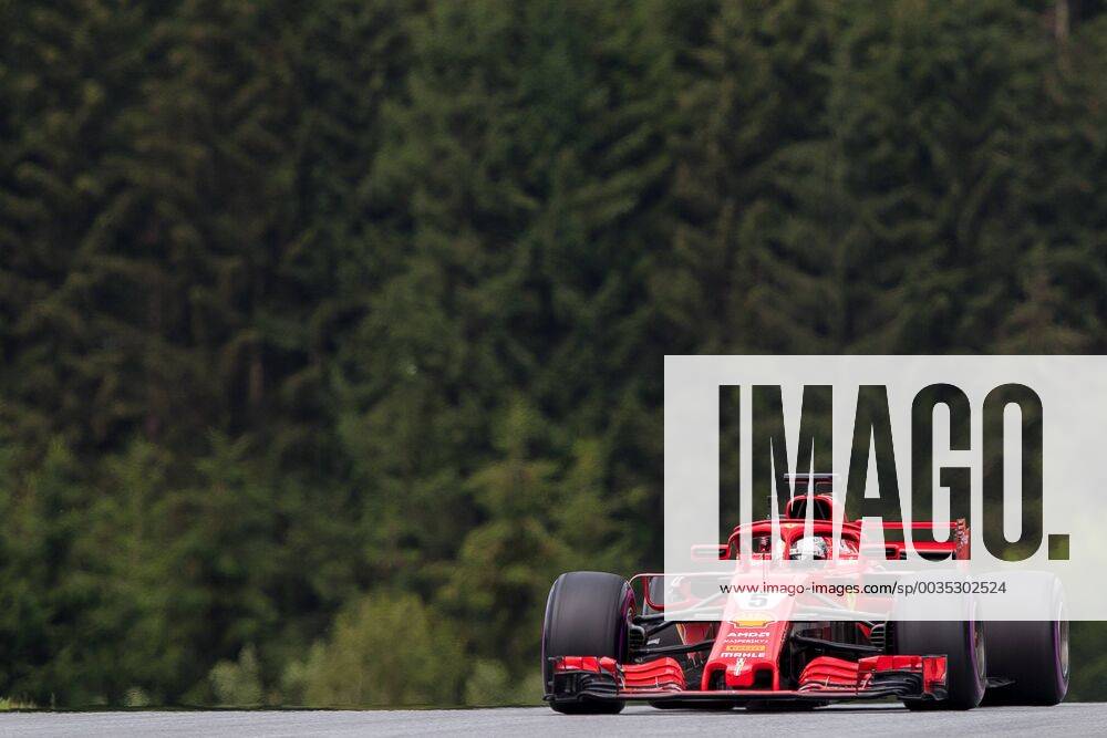Red Bull Ring Spielberg AUT FIA Formula 1 Grand Prix of Austria Training im Bild Sebastian Vettel GER Scuderia Ferrari German Formula One driver Sebastian Vettel of Scuderia Ferrari during the Austrian FIA Formula One Grand Prix at the Red Bull Ring in Spielberg France on 2018 06 28 Spielberg EX_ANG