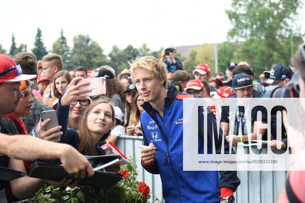 Brendon Hartley Red Bull Toro Rosso Honda signs autographs at the Styrian Green Carpet Formula 1 Grand Prix of Austria Red Bull Ring 30 06 2018 Formula 1 Grand Prix of Austria Red Bull Ring 30 06 2018 Spielberg