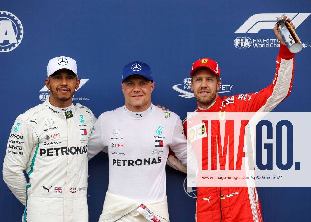 FORMULA 1 - GP of Austria 2018 PIELBERG,AUSTRIA,30.JUN.18 - MOTORSPORTS, FORMULA 1 - Grand Prix of Austria, Red Bull Ring, qualifying. Image shows Lewis Hamilton (GBR Mercedes), Valtteri Bottas (FIN Mercedes) and Sebastian Vettel (GER Ferrari). GEPAxpictures Klansek