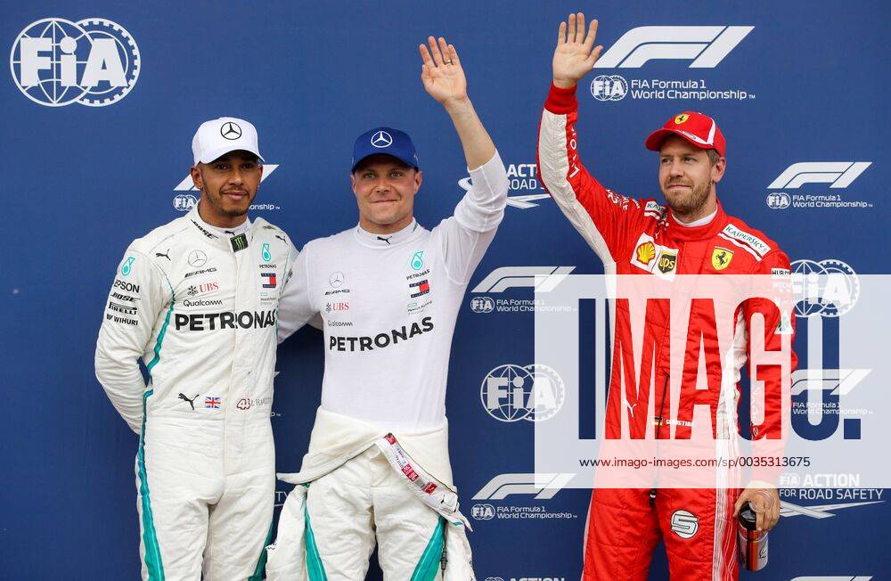 FORMULA 1 - GP of Austria 2018 PIELBERG,AUSTRIA,30.JUN.18 - MOTORSPORTS, FORMULA 1 - Grand Prix of Austria, Red Bull Ring, qualifying. Image shows Lewis Hamilton (GBR Mercedes), Valtteri Bottas (FIN Mercedes) and Sebastian Vettel (GER Ferrari). GEPAxpictures Klansek