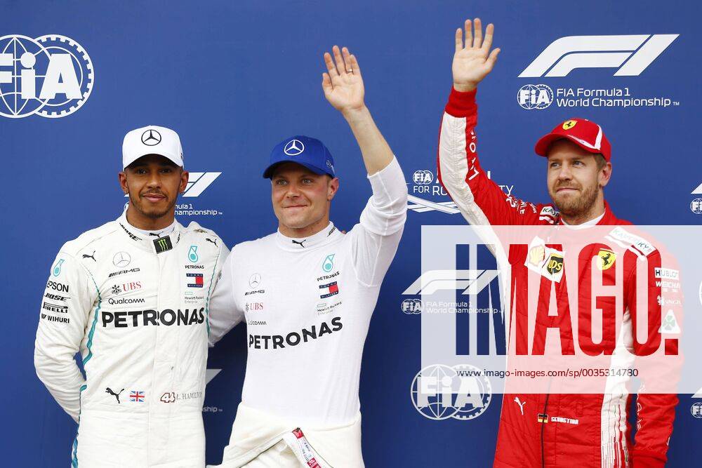 Motorsports: FIA Formula One World Championship WM Weltmeisterschaft 2018, Grand Prix of Austria, 44 Lewis Hamilton (GBR, Mercedes AMG Petronas Motorsport), 77 Valtteri Bottas (FIN, Mercedes AMG Petronas Motorsport), 5 Sebastian Vettel (GER, Scuderia Ferrari), Spielberg Austria