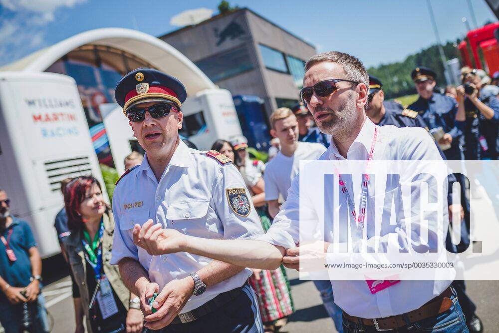 Red Bull Ring Spielberg AUT FIA Formula 1 Grand Prix of Austria race in the picture Interior Minister Herbert Kickl FPOe Interior Minister Herbert Kickl FPOe during the Austrian FIA Formula One Grand Prix at the Red Bull Ring in Spielberg Spielberg EP_ang