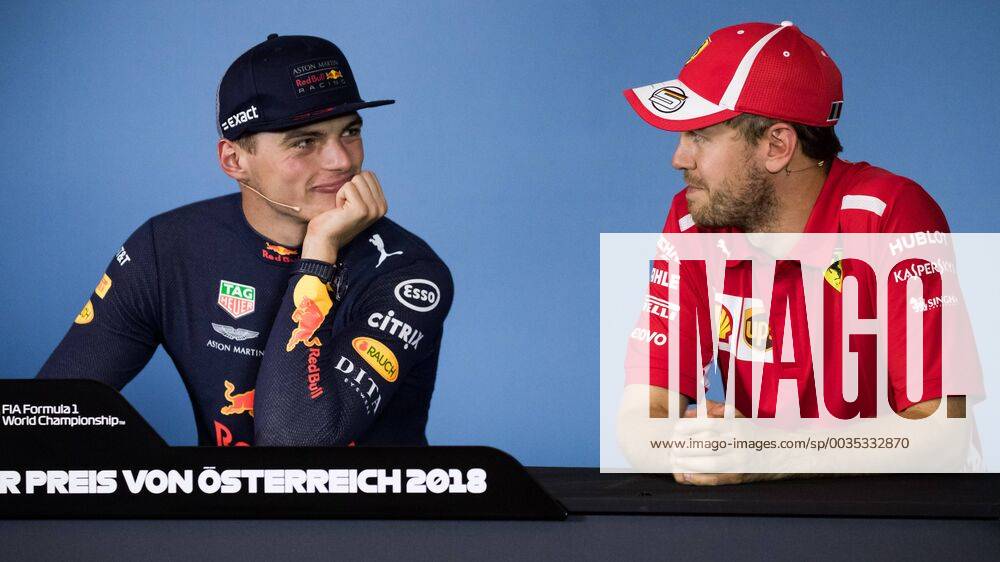 FORMULA 1 - GP of Austria 2018 SPIELBERG,AUSTRIA,01.JUL.18 - MOTORSPORTS - Grand Prix of Austria, Red Bull Ring. Image shows Max Verstappen (NED Red Bull Racing) and Sebastian Vettel (GER Ferrari). GEPAxpictures xDanielxGoetzhaber