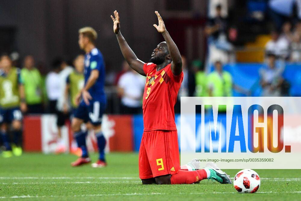 Romelu Lukaku of Belgium celebrates after scoring a goal against Japan in their Round of 16 match during the 2018 FIFA World Cup WM Weltmeisterschaft Fussball in Rostov, Russia, 2 July 2018. Belgium threw caution to the wind to reach the World Cup quarter-finals as substitute Nacer Chadli scored in the dying seconds against Japan to snatch a 3-2 comeback win and set up a clash with five-time champions Brazil. The distraught Japanese, who went 2-0 up with goals by Genki Haraguchi and Takashi Inui early in the second half, fell to the turf after Chadli poked the ball home from Thomas Meunier s cross four minutes into added time at the Rostov Arena. Belgium downs Japan with Nacer Chadli s injury time goal capping historic comeback 20180703_03499