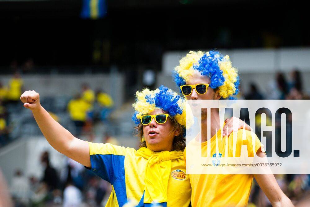 Supporters at Tele2 Arena see a big screen screen during the final round of the World Cup between Sweden and Switzerland on July 3, 2018 in Stockholm