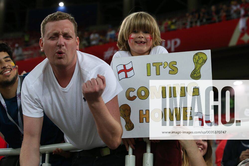 Colombia v England 2018 FIFA World Cup WM Weltmeisterschaft Fussball England fans at the end of the 2018 FIFA World Cup match at Spartak Stadium, Moscow Content Not Available For UK Newspapers