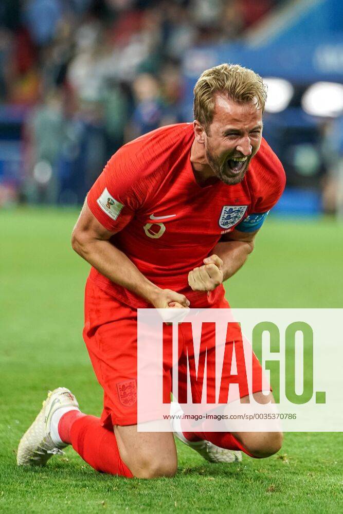 3rd July 2018, Spartak Stadium, Moscow, Russia; FIFA World Cup WM Weltmeisterschaft Fussball Football, Round of 16, Columbia versus England; Harry Kane of England celebrating their penalty shoot-out victory ActionPlus12043917 UlrikxPedersen