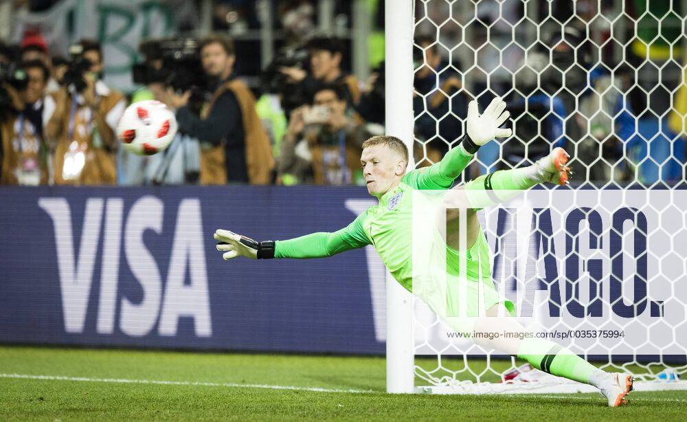Moscow 03 07 2018 Goalkeeper Jordan Pickford England England Colombia