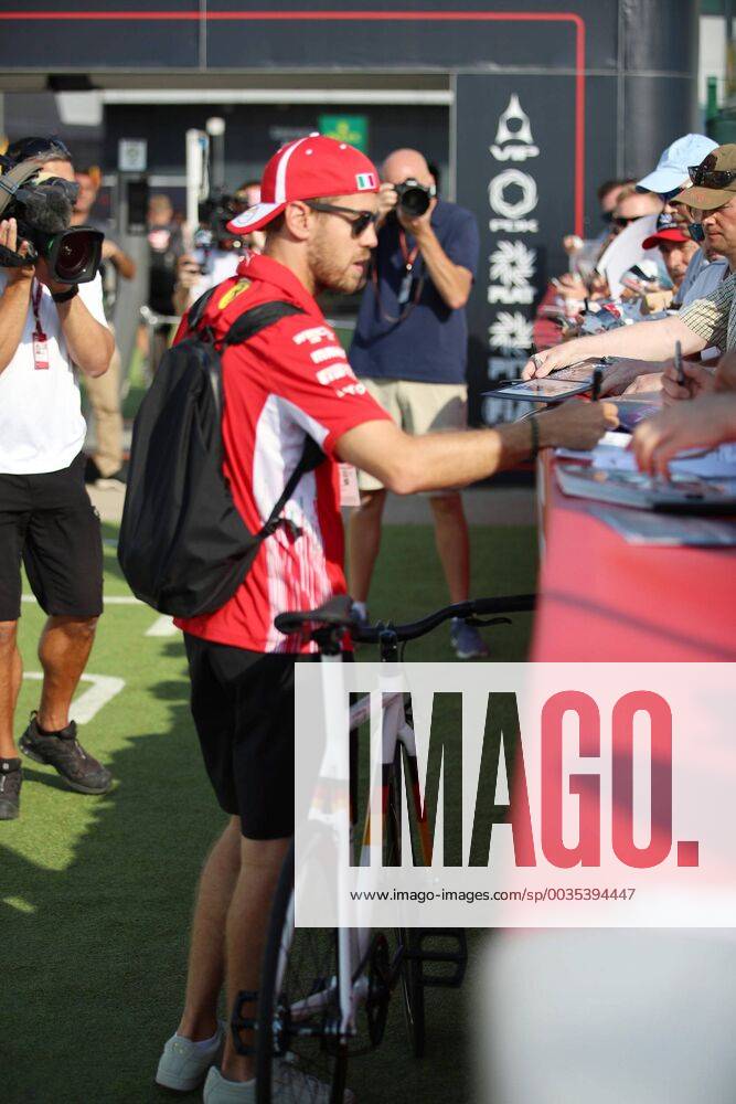Sebastian Vettel Scuderia Ferrari autographing AUT FIA Formula 1 Grand Prix of Great Britain Silverstone
