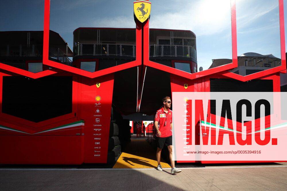 Sebastian Vettel Scuderia Ferrari is leaving the Ferrari building in the Silverstone AUT FIA Formula 1 Grand Prix of Great Britain Silverstone