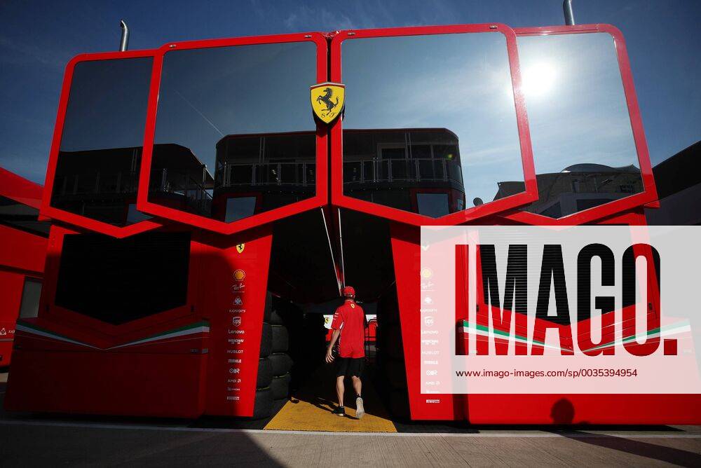 Kimi Raikkoenen Scuderia Ferrari enters the Ferrari building in Silverstone AUT FIA Formula 1 Grand Prix of Great Britain Silverstone