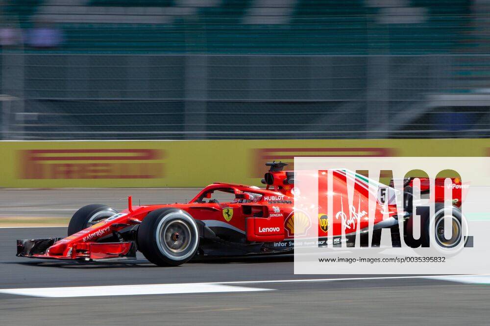 6th July 2018, Silverstone Circuit, Silverstone, England; British Formula One Grand Prix, Friday free practice; Sebastian Vettel in his Scuderia Ferrari SF71H ActionPlus12044431 TimxWilliams