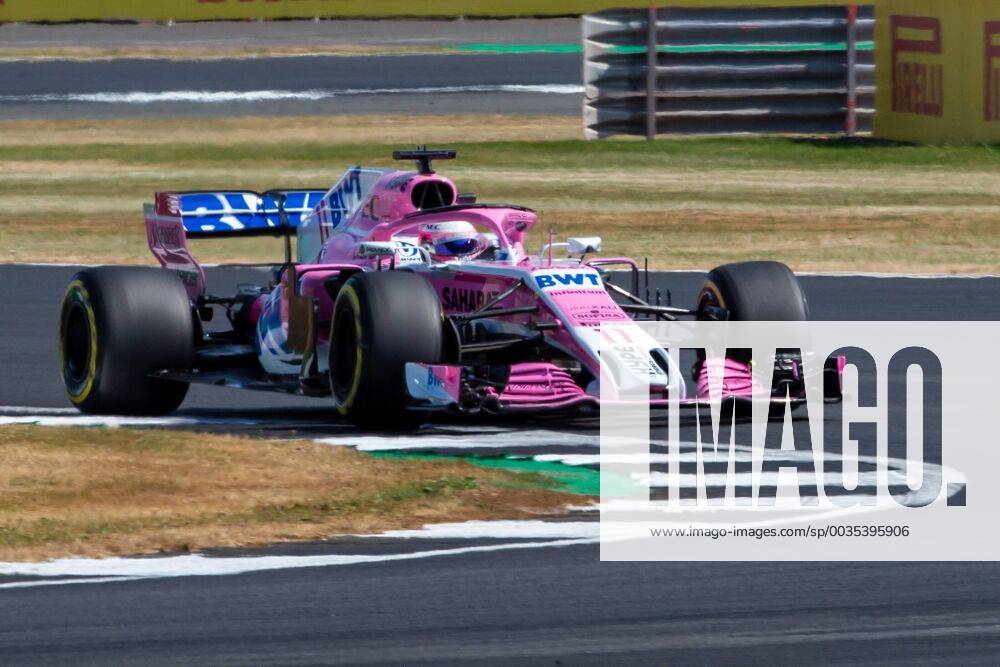 6th July 2018, Silverstone Circuit, Silverstone, England; British Formula One Grand Prix, Friday free practice; Sergio Perez in his Sahara Force India F1 Team Force India Mercedes VJM11 ActionPlus12044460 TimxWilliams