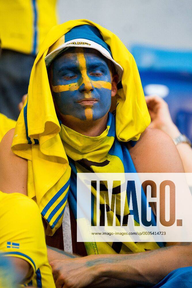 A supporter of Sweden looks dejected after the FIFA World Cup quarter final match between Sweden and England on July 7, 2018 in Samara Photo Ludvig Thunman BILDBYRAN Code LT 92083