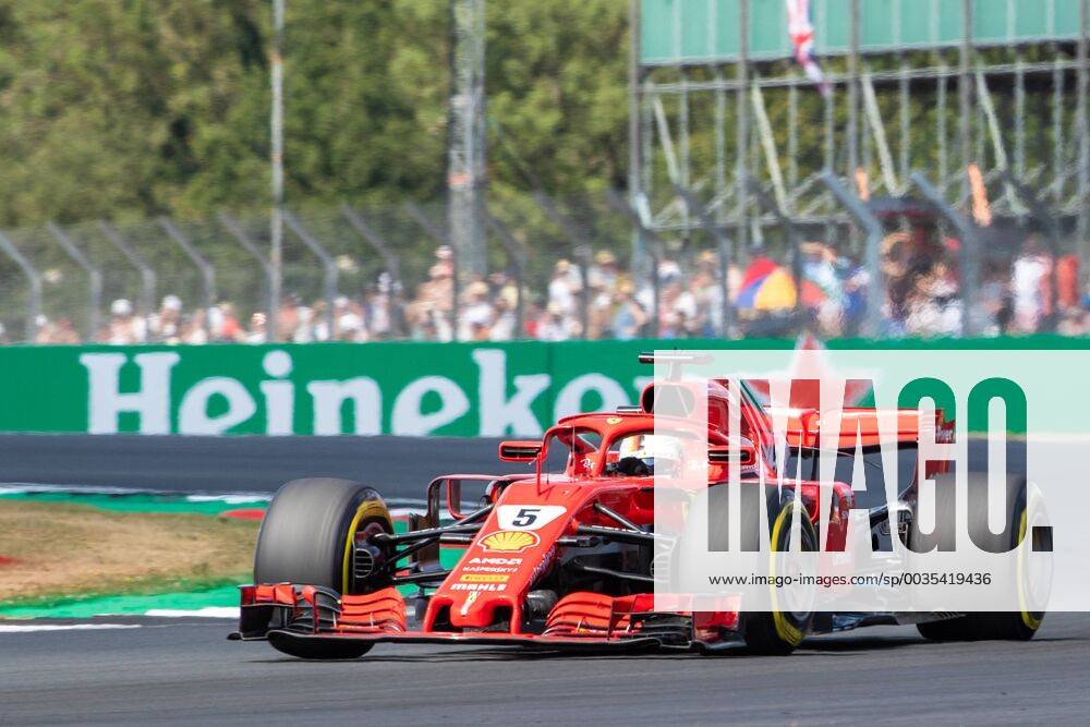 7th July 2018, Silverstone Circuit, Silverstone, England; British Formula One Grand Prix, Saturday qualification; Sebastian Vettel in his Scuderia Ferrari SF71H ActionPlus12045207 TimxWilliams