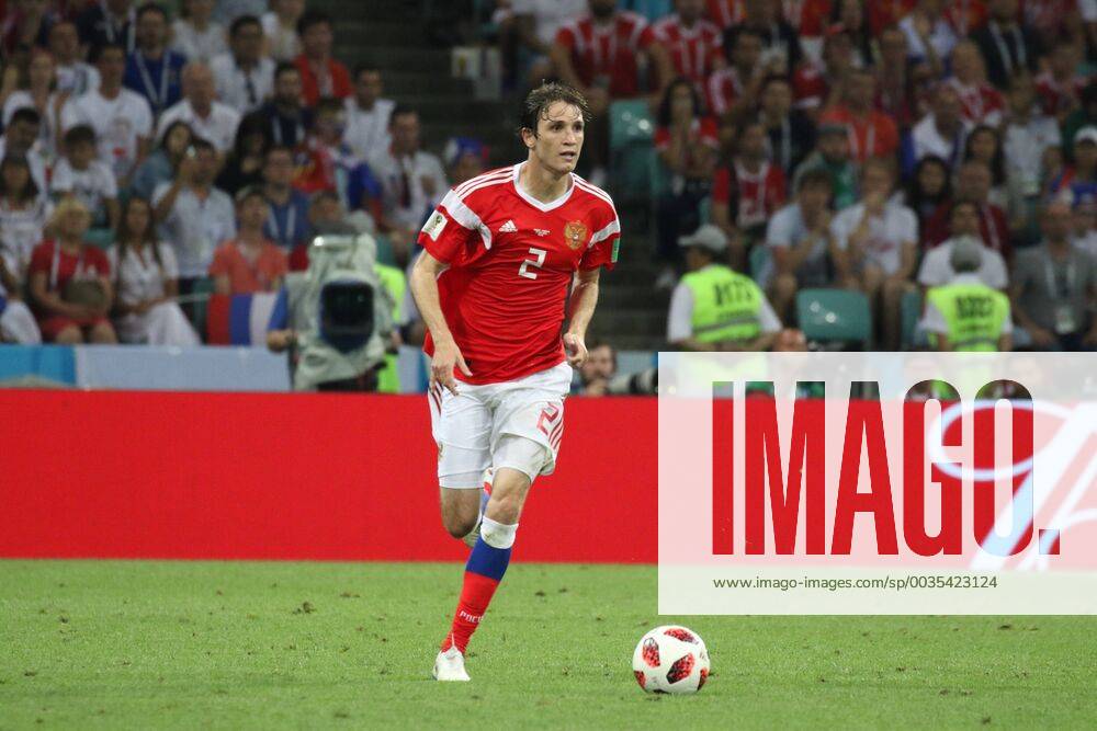 Sochi, FIFA World Cup WM Weltmeisterschaft Fussball 2018, the playoff round. 1 4 finals of the World Cup. Football match Russia - Croatia at the stadium Fisht. Player of the national team Nationalteam Mario Fernandez MaksimxKonstantinov