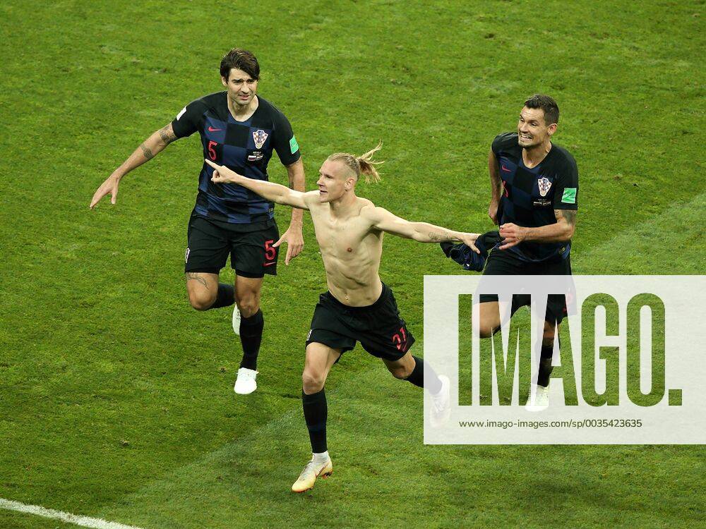 Sochi, FIFA World Cup WM Weltmeisterschaft Fussball 2018, the playoff round. 1 4 finals of the World Cup. Football match Russia - Croatia at the stadium Fisht. Player of the national team Nationalteam Domagoj Vida (21) AlexanderxKulebyakin
