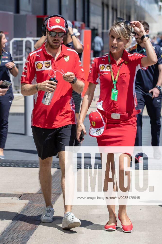 8th July 2018, Silverstone Circuit, Silverstone, England; British Formula One Grand Prix, Race Day; A headphone waring Scuderia Ferrari driver Sebastian Vettel ActionPlus12045411 TimxWilliams