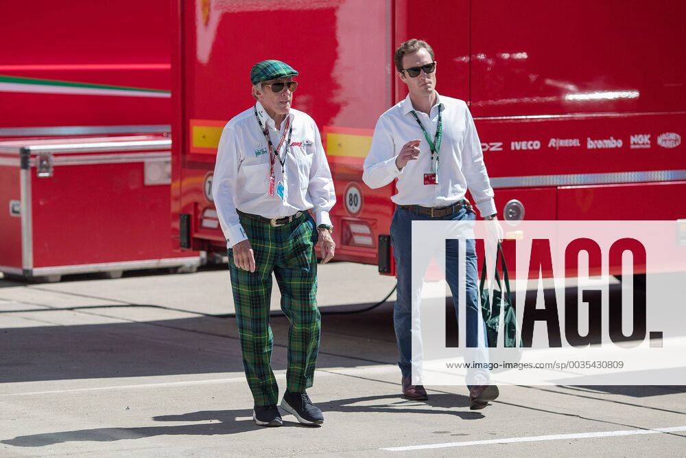 Sir Jackie Stewart former racing driver on the way to the track GBR FIA Formula 1 Grand Prix of Great Britain Race Silverstone