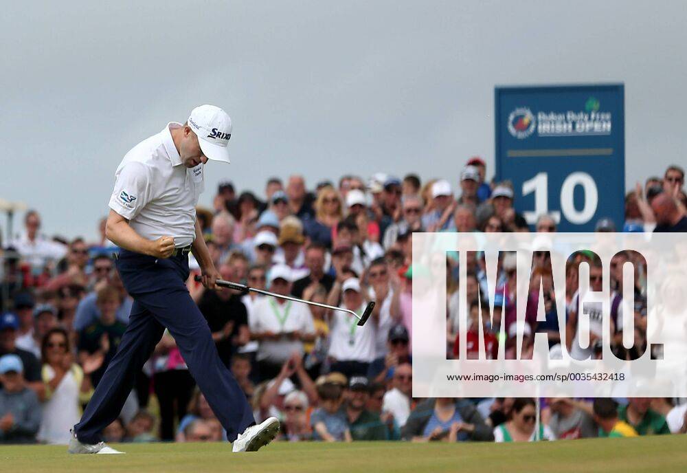 2018 Dubai Duty Free Irish Open, Ballyliffin Golf Club, Co. Donegal 8 7 2018 Russell Knox celebrates his winning putt on the 18th after a play-off Russell Knox celebrates his winning putt on the 18th after a play-off 8 7 2018
