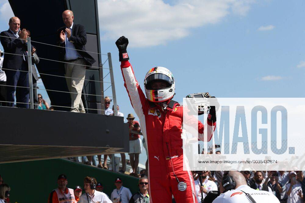 Photo4 LaPresse 08 07 2018 Silverstone, England Grand Prix Formula One England 2018 In the pic: Celebration in parc fermee, winner Sebastian Vettel (GER) Scuderia Ferrari SF71H