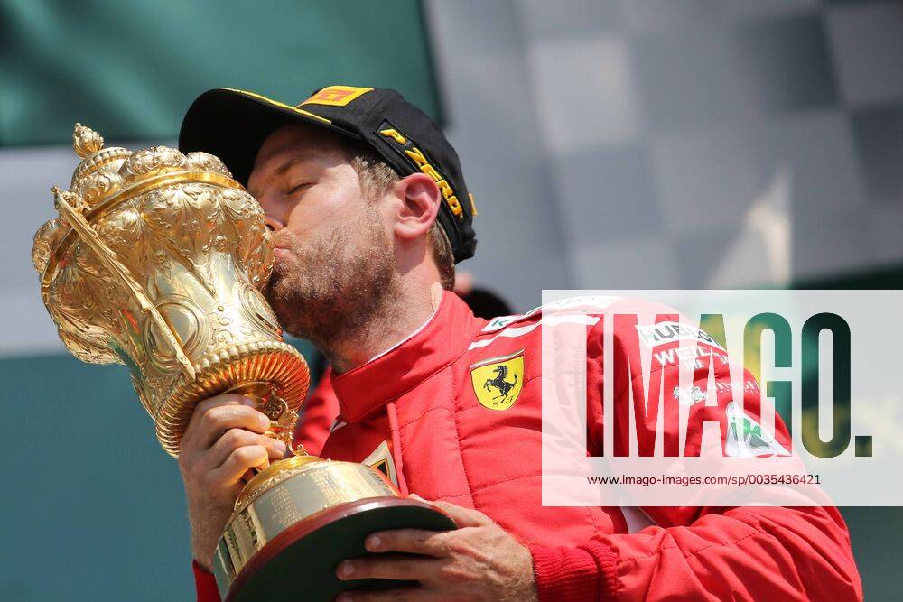 Photo4 LaPresse 08 07 2018 Silverstone, England Grand Prix Formula One England 2018 In the pic: Podium,winner Sebastian Vettel (GER) Scuderia Ferrari SF71H