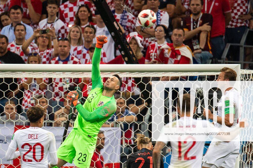 Goalkeeper Danijel Subasic of Croatia saves during the FIFA World Cup semi final match between Croatia and England on July 11, 2018 in Moscow Photo Petter Arvidson BILDBYRAN Code PA 92085