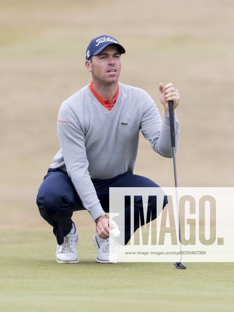 12th July 2018, Gullane Golf Club, Gullane, Scotland; Aberdeen Investments Scottish Open Golf, 1st round; Julian Guerrier lines up putt on the 16th green ActionPlus12046737 AlanxRennie
