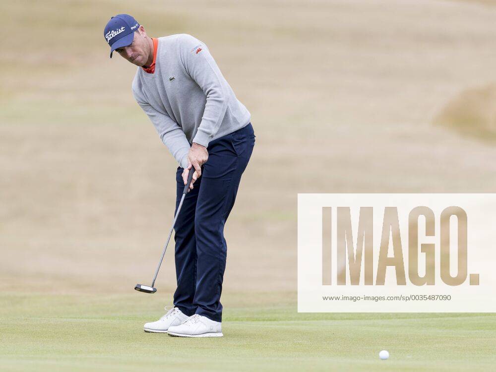 12th July 2018, Gullane Golf Club, Gullane, Scotland; Aberdeen Investments Scottish Open Golf, 1st round; Julian Guerrier putt on the 16th green ActionPlus12046738 AlanxRennie