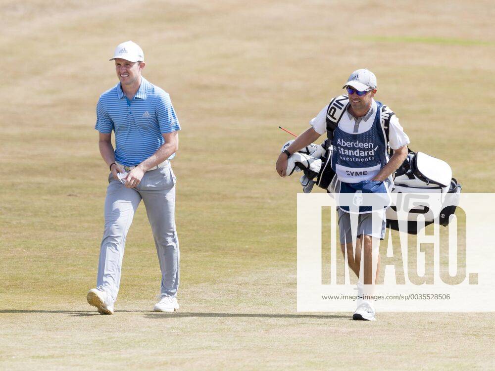 15th July 2018, Gullane Golf Club, Gullane, Scotland; Aberdeen Investments Scottish Open Golf, 4th round; Connor Syme walks towards his tee shot on the first fairway ActionPlus12047866 AlanxRennie