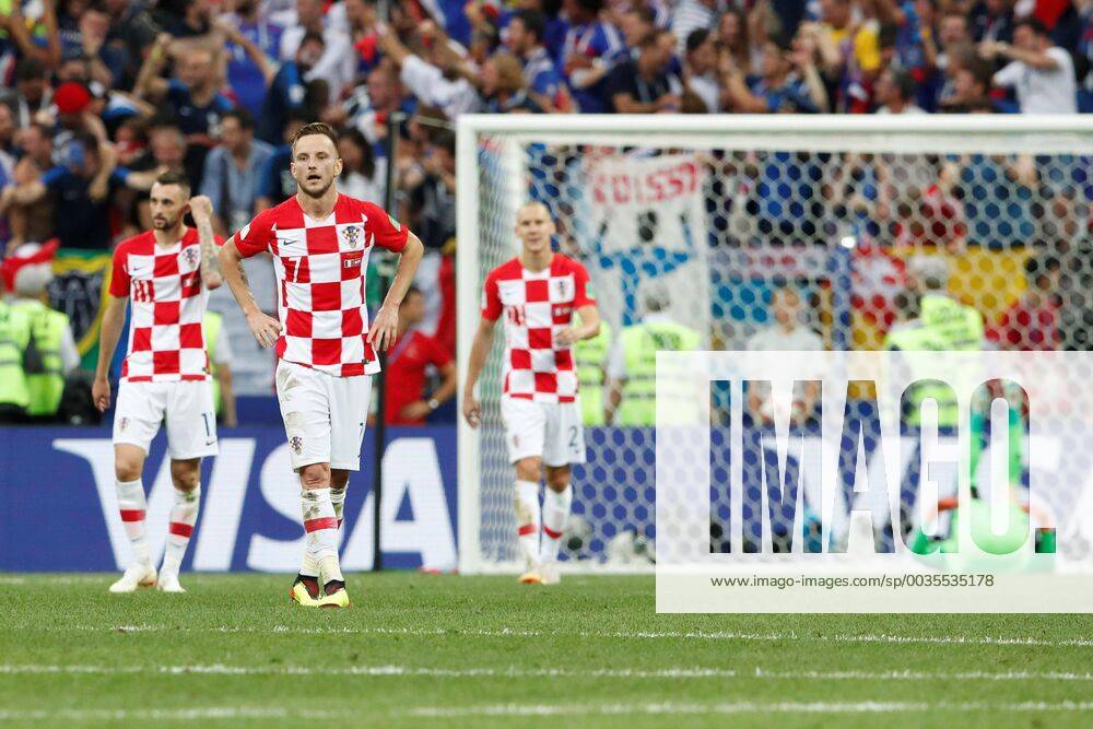 , Croatian players during the FIFA World Cup WM Weltmeisterschaft Fussball 2018 final soccer match between France and Croatia, at Luzhniki Stadium in Moscu, Russia, 15 July 2018. FRANCE VS. CROATIA !ACHTUNG: NUR REDAKTIONELLE NUTZUNG!
